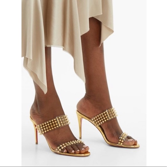 Christian Louboutin Gold Only Spikes 85 Sandals - Picture 5 of 12